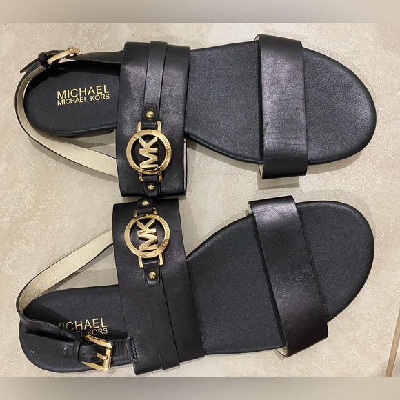MICHAEL KORS Molly Flat Sandals BLACK Size:9.5 Aus - Picture 8 of 10